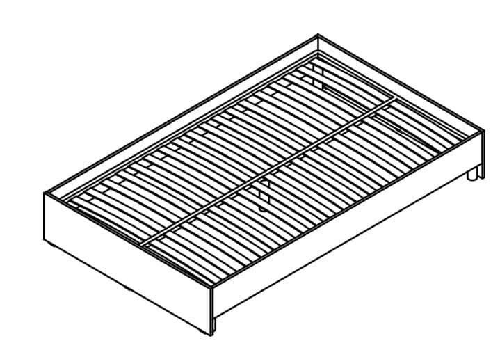 Кровать без изголовья КБВ 2012 Белый / KBW_1
