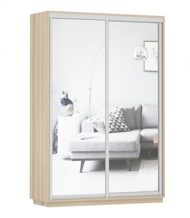 Шкаф-купе двухдверный Экспресс Дуо Экспенс 1400х2200х Ясень шимо светлый / 1400х2200h_0