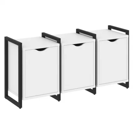 Тумба на регулируемых опорах наборная. Вариант №5 ЛОФТ ВР.Л-ТН-5.О Металл черный Белый Бриллиант / LOFT VR.L-TN-5.O_0