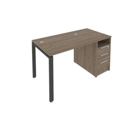 Рабочая станция с опорной тумбой Метал Сйстем Б.РС-СТП -1.1 Вяз/Антрацит / Metal System_0