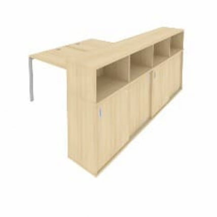 Рабочая станция с опорным шкафом-купе Метал Сйстем Б.РС-СШК-4.3 Акация/Серый / Metal System_0