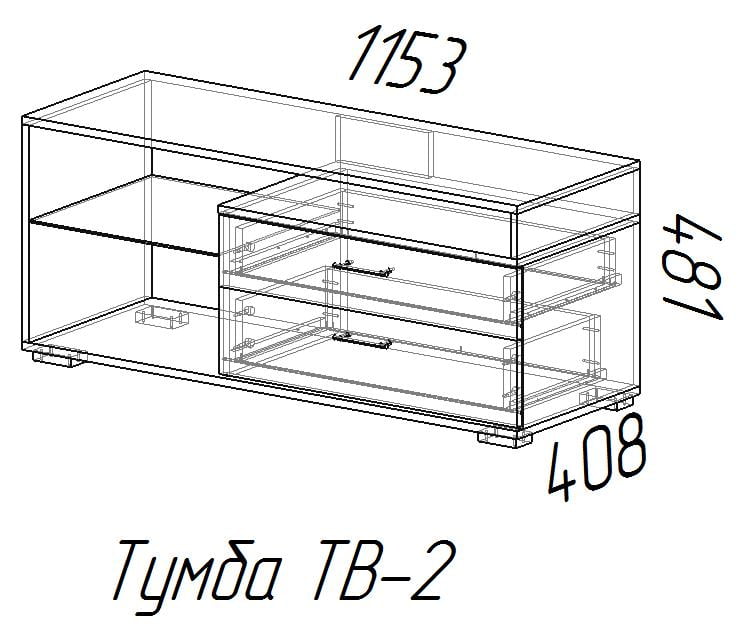 Тумба ТВ 2 Венге/Сосна Лоредо / TV_1