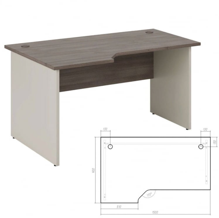 Стол эргономичный левый Нев Лине НЛН36315531 Дуб шамони темный / New Line NLN36315531_1