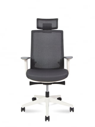 Кресло руководителя РУБЙ вхите фраме Черный / RUBY white frame_1