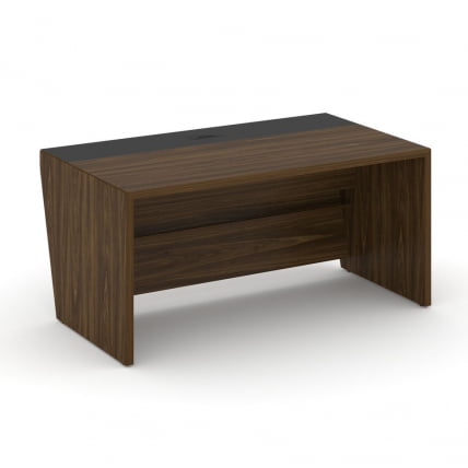 Стол руководителя прямой без тумбы Корнер CОР.СР-16 Орех Лоренцо Графит / Corner COR.SR-16_1