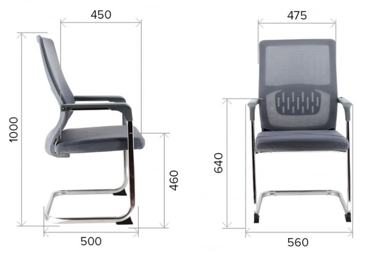 Кресло для посетителей Еверпроф ЕП-510 Грей Сетка Серый / Everprof EP-510 Grey_3