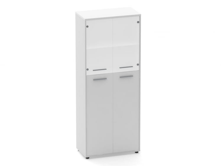 Шкаф 4 широкий верх стеклянные двери, низ закрытый Дека 10.19.191 Белый / Deka_0