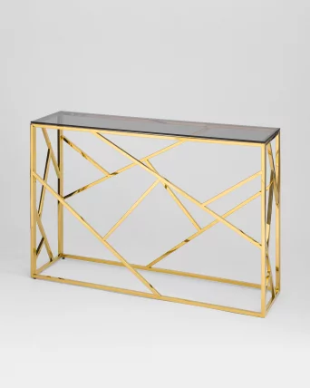 Консоль АРТ ДЕКО 115кс30 Золото стекло смоке / 115x30 smoke_1