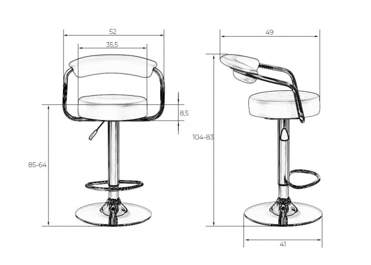 Стул барный ДОБРИН МАРТА Белый / DOBRIN MARTA_7
