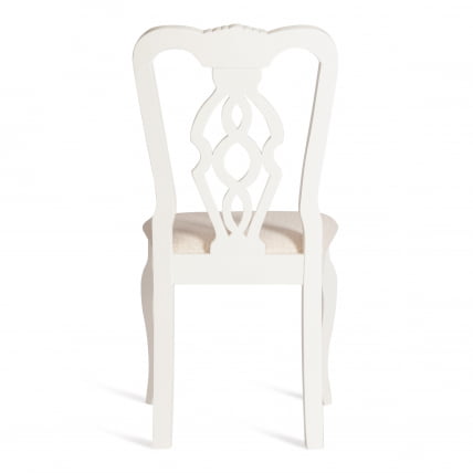 Стул Афродита/ Апхродите дерево гевея, 46х54х99см, Иворй вхите, ткань кремовая с рисунком (А04) / Aphrodite Ivory white,_3