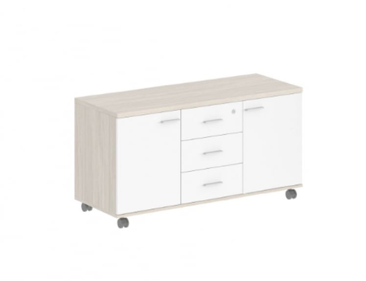 Тумба сервисная с 3-мя ящиками Сигма СГ.621.ОЛ.ВХ Дуб светлый Белый / Sigma SG.621.OL.WH_0