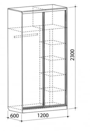 Шкаф-купе Рио-5 Вишня оксфорд_3