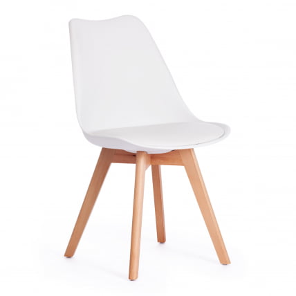 Стул ТУЛИП (мод. 73) / 1 шт. в упаковке дерево/пластик/ПУ, 48.5*52.5*83cм, белый / TULIP (mod. 48.5*52.5*83cм,_0