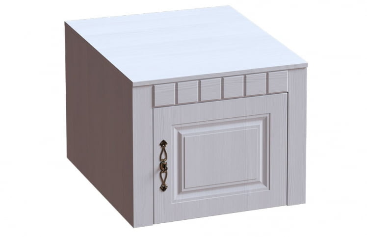 Антресоль однодверная Прованс 06 Бодега белая Платина премиум_0