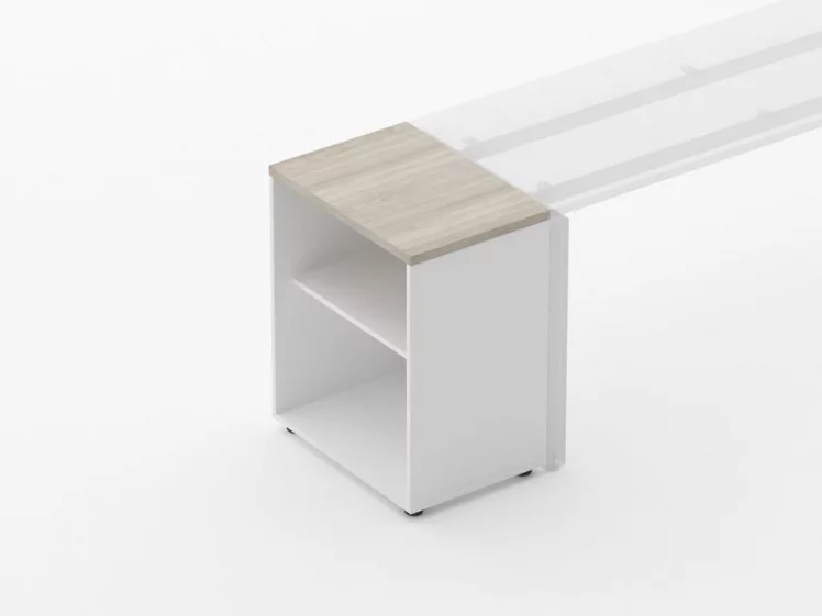 Тумба открытая Дека 9.01.06 Дуб Сантана светлый/Белый / Deka_1