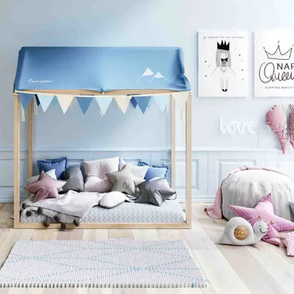 Кровать 140х70 Микуна Типи Хоусе МОНТ-1874 Ватервоод/Вхите / Micuna Tipi House MONT-1874 Waterwood/White_7