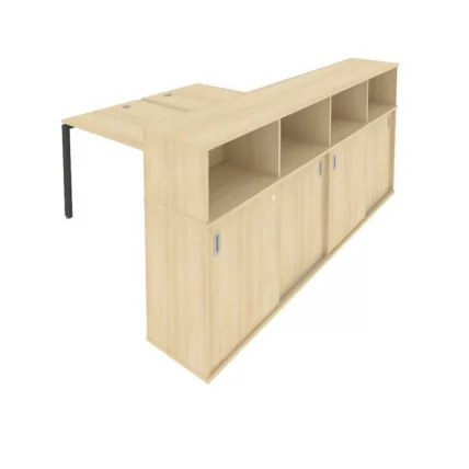 Рабочая станция с опорным шкафом-купе Метал Сйстем Б.РС-СШК-4.3 Акация/Антрацит / Metal System_0