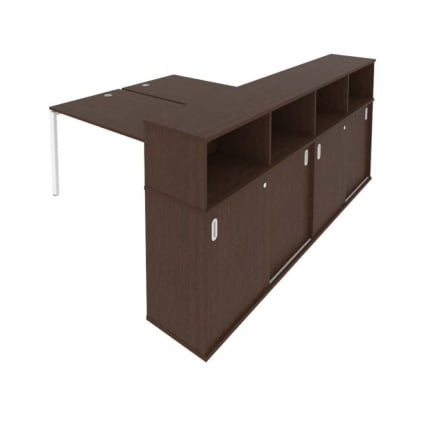 Рабочая станция с опорным шкафом-купе Метал Сйстем Б.РС-СШК-4.4 Венге/Белый / Metal System_0