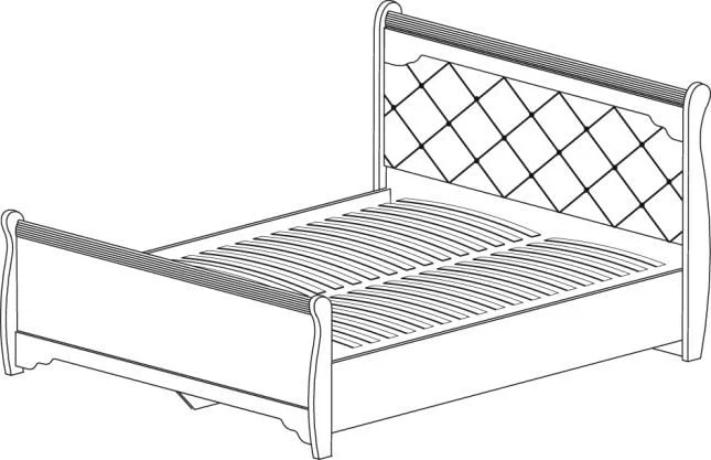 Кровать двойная 1600 Флоренция 677  Дуб гарвард_1