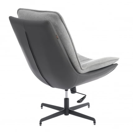 Кресло лаунж Космо велюр/букле/экокожа, ВТ шапе силвер/графит / Cosmo VT shape silver/графит_2