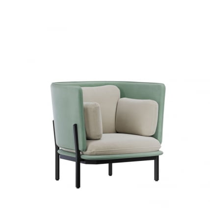 Диван одноместный с низкой спинкой Стато СТА-01Л Велутто 13/Велутто 14/Металл Черный 970*850*855 / STA-01L Velutto 13/Velutto_0