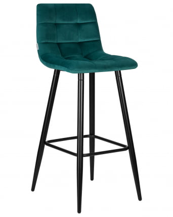 Стул барный ДОБРИН НИCОЛЕ (черные матовые ножки, морской волны велюр (108-119)) / DOBRIN NICOLE_0