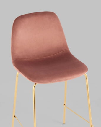Стул полубарный Валенсия СН велюр Розовый золотые ножки / SN_3