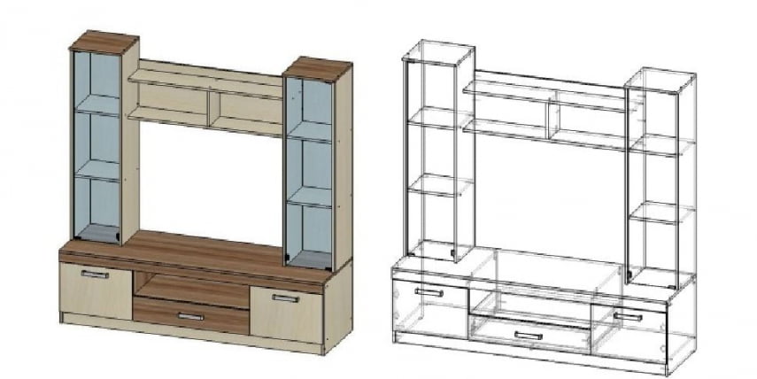 Гостиная Атлантида-2 Венге-дуб Белфорд_3