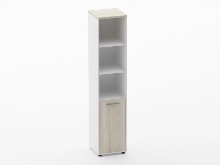 Шкаф 4 узкий верх открытый, низ закрытый Дека 10.19.11Пр Дуб Сантана светлый/Белый / Deka_0