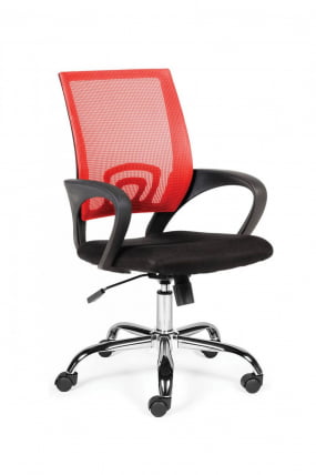 Кресло офисное Спринг 804-1 чроме АБ08-АC01 база хром Красный Черный / chrome AB08-AC01_0