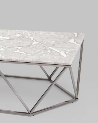 Журнальный столик Авалон блаcк 122*66 Серый мрамор / black_2