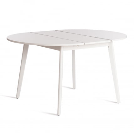 Стол обеденный СВЕЛТО ЛДСП, опора-массив березы, 105 х 105 (140) х 74.5 см, Белый /белый / SVELTO_6