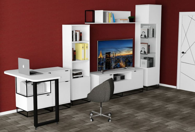 Полка навесная Ситй большая белый / City_12