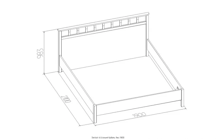 Кровать Люкс (1800) Шерлоcк 46 Орех шоколадный (спальня) / Sherlock_1