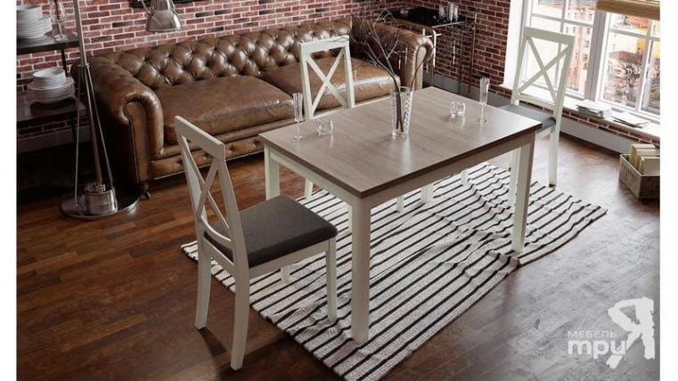 Стол обеденный раздвижной Мельбурн СМ(Б)-100.11.11(1) Слоновая кость/Дуб Сонома трюфель_1