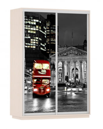 Шкаф-купе двухдверный Экспресс Дуо 1600х2200х Лондон/Дуб молочный / 1600х2200h_0