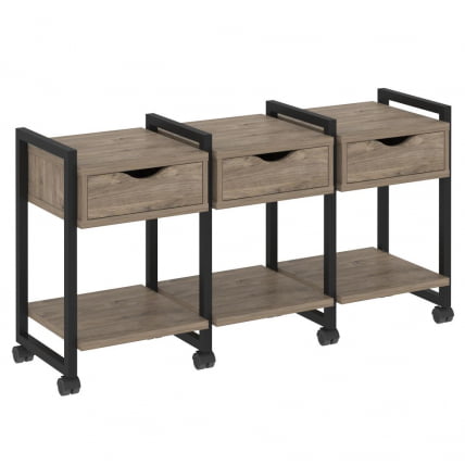 Тумба на колесных опорах наборная. Вариант №4 ЛОФТ ВР.Л-ТН-4.К Металл черный Тиквуд темный / LOFT VR.L-TN-4.K_0