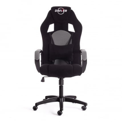 Кресло ДРИВЕР (22) флок/ткань, черный/серый, 35/ТВ-12 / DRIVER 35/TW-12_4