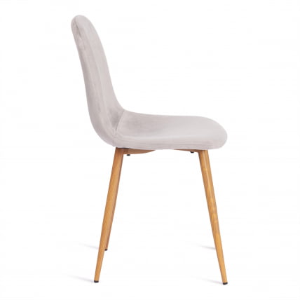 Стул БРЕЕЗЕ (мод. 4724) вельвет/металл, 44 х 53 х 87 см, Лигхт грей (светло-серый) ХЛР14 / натуральный / BREEZE (mod. Light grey HLR14_1