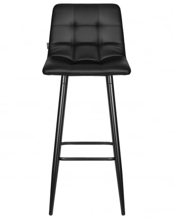Стул барный ДОБРИН НИCОЛЕ (черные матовые ножки, черная экокожа (П-01)) / DOBRIN NICOLE (P-01))_5