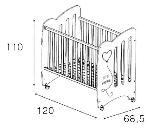 Кровать Микуна Вондерфул 120кс60 Скй блуе/Вхите / Micuna Wonderful 120x60 Sky blue/White_2