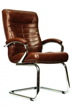 Кресло для посетителей Еверпроф Орион CФ Экокожа Коричневый / Everprof Orion CF_3