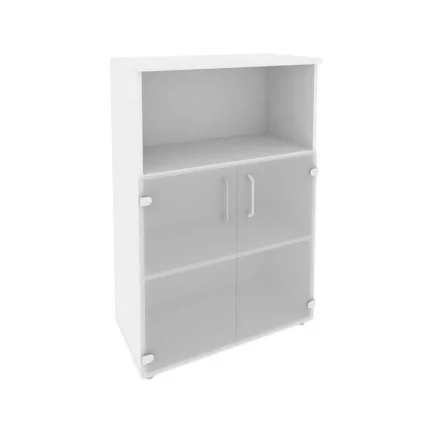 Шкаф средний широкий (2 низких фасада стекло) ОНИКС О.СТ-2.2 Белый Бриллиант / ONIX O.ST-2.2_0