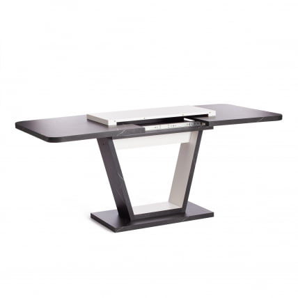 Стол обеденный ВОКС ЛДСП, 132-172кс85кс75,5 см, Мрамор черный/Белый / VOX 132-172x85x75,5_5