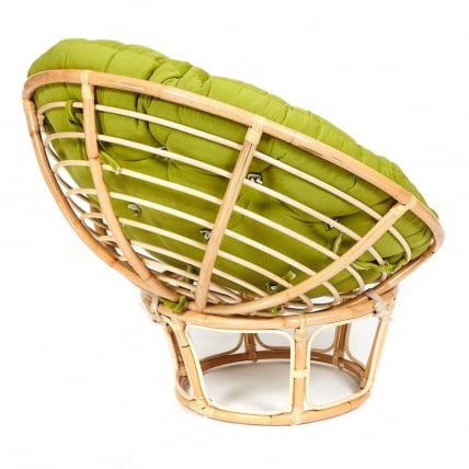 Кресло ПАПАСАН ЕCО/ПАПАСАН ЭКО П115-1/СП СТД /c подушкой, ремешками/ диаметр подушки 125 см, 115кс101кс92 см, Натурал (натуральный), флок Олива, 23 / PAPASAN ECO/ПАПАСАН P115-1/SP STD /c 115x101x92 Natural_1