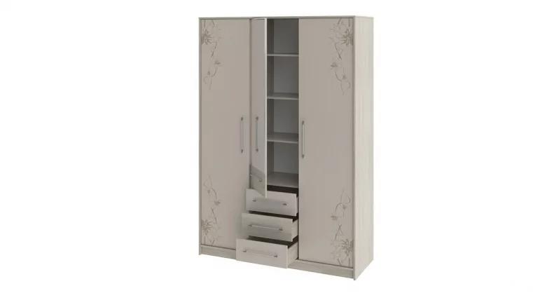 Шкаф Бостон Ясень шимо/Бежевый глянец_2