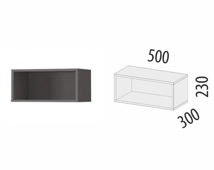 Открытая полка Графит 74.35_1