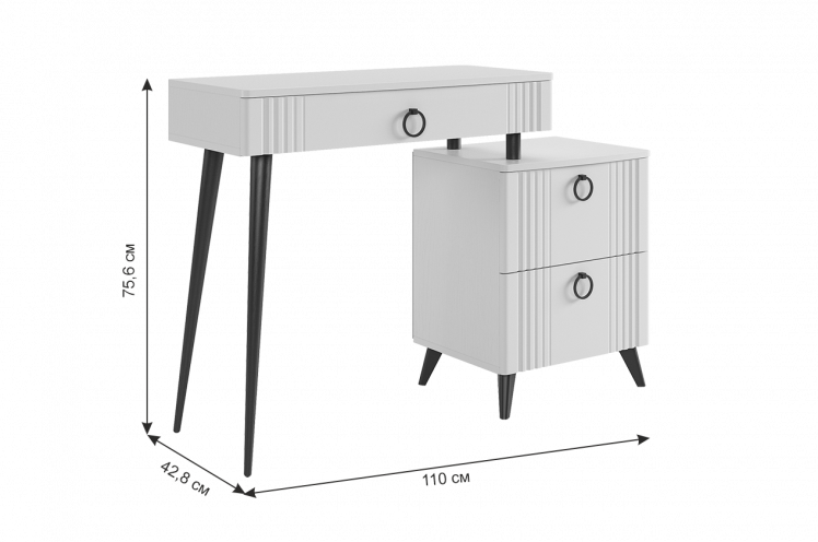 Туалетный столик (без зеркала) Ева ТС-01 / TS-01_1