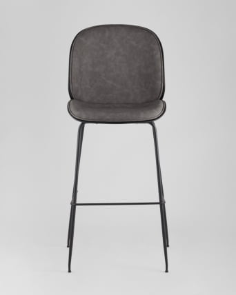Стул барный Беетле Лите ПУ со спинкой Серый / Beetle Lite PU_2