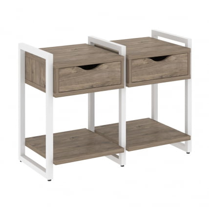 Тумба на регулируемых опорах наборная. Вариант №1 ЛОФТ ВР.Л-ТН-1.О Металл белый Тиквуд темный / LOFT VR.L-TN-1.O_0